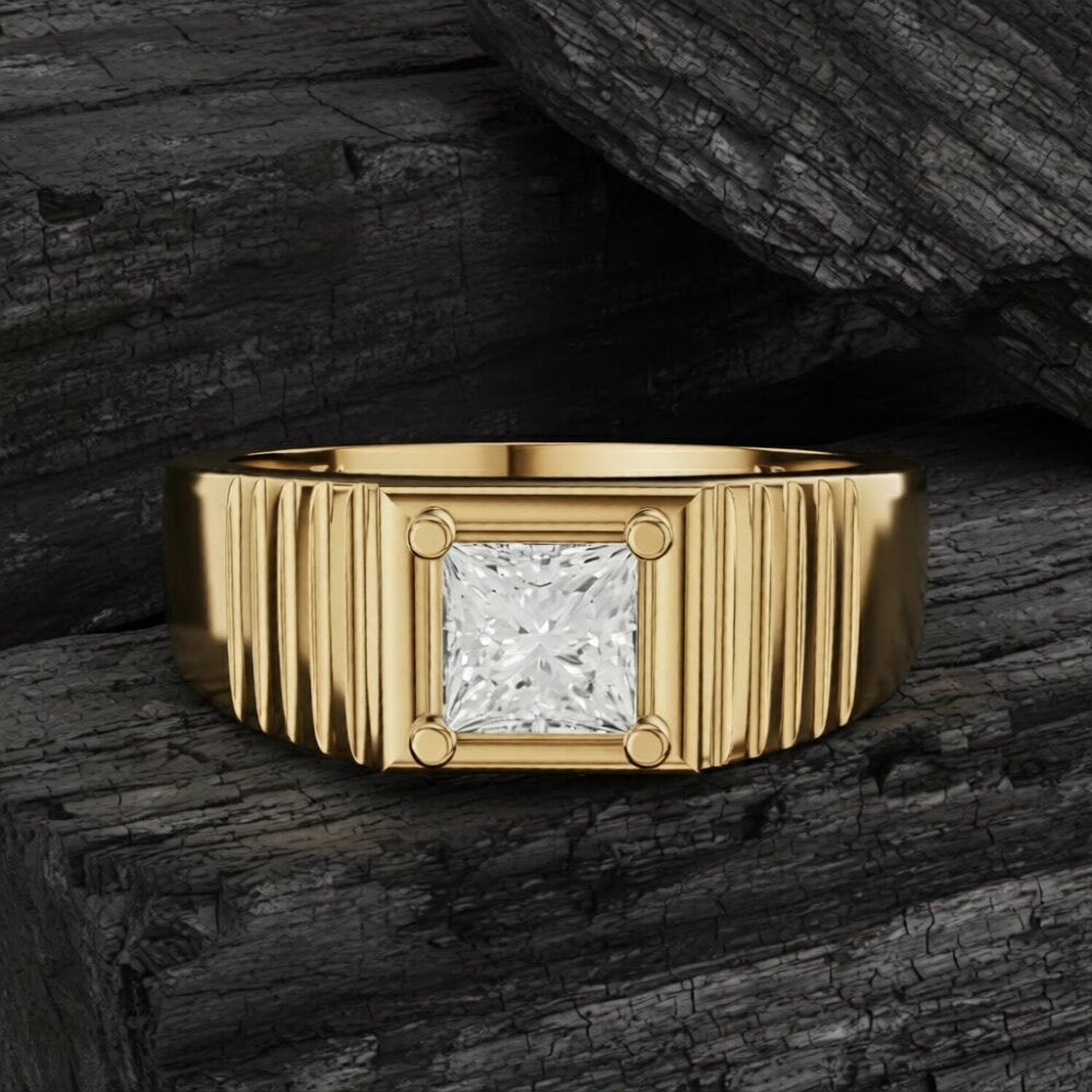 Caedin Crest Mens Solitaire Ring