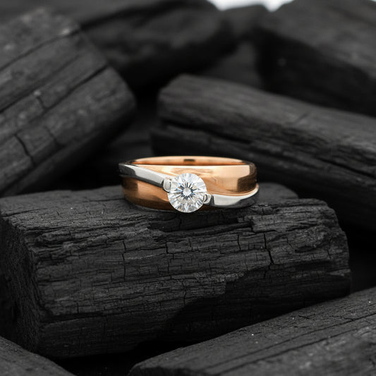 Elian Crest Mens Solitaire Diamond Ring