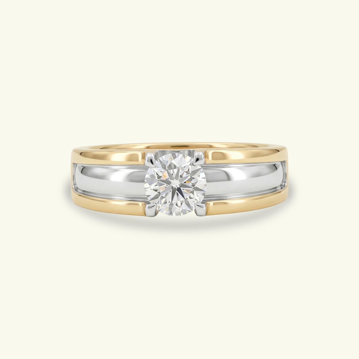 Renvir Band Mens Solitaire Diamond Ring