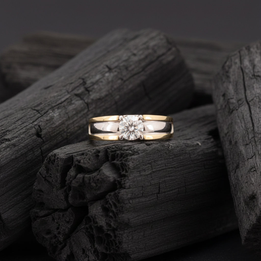 Renvir Band Mens Solitaire Diamond Ring