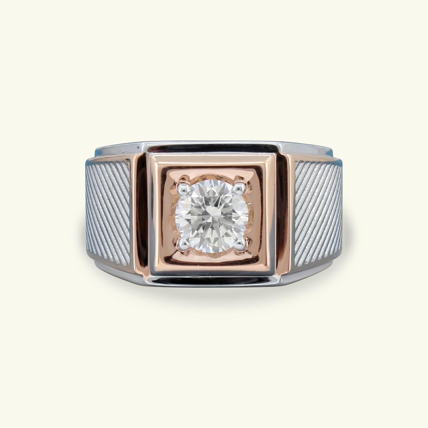 Raelion Box Mens Solitaire Diamond Ring