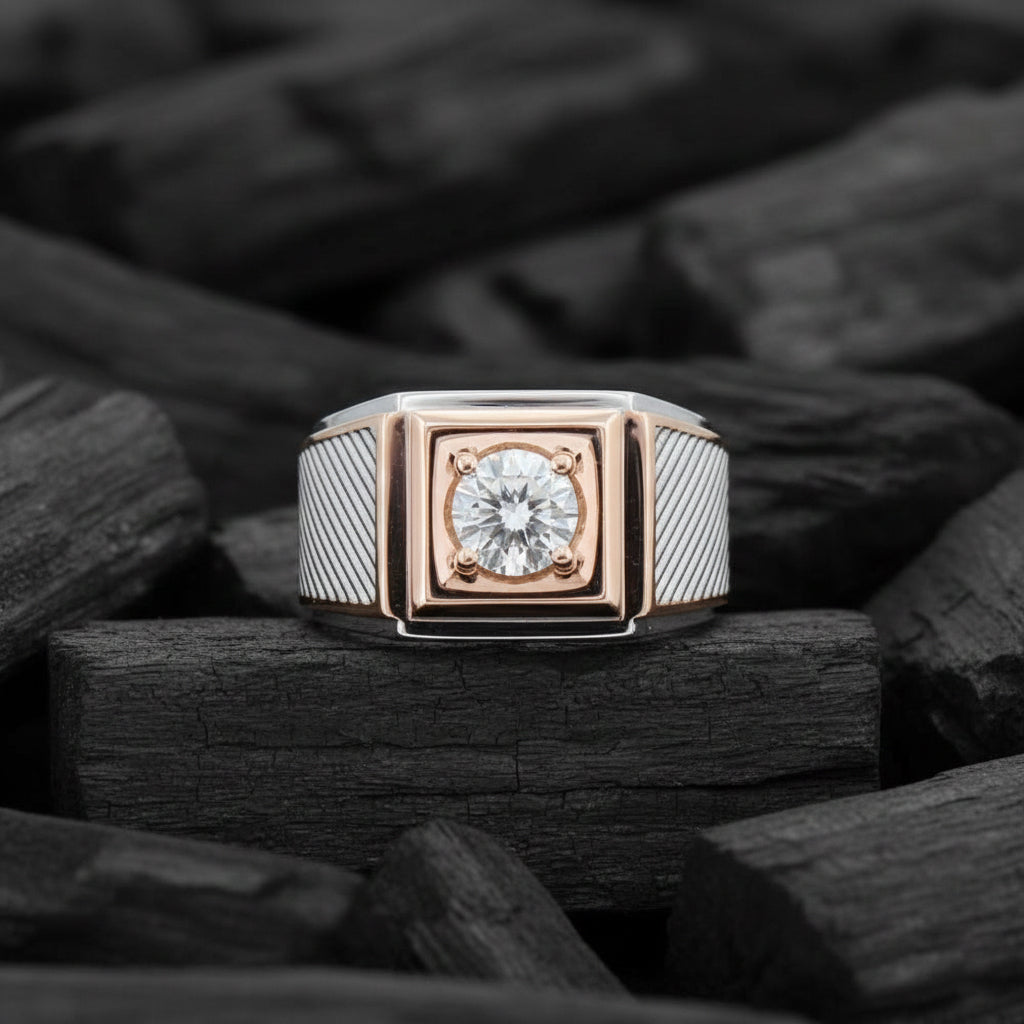 Raelion Box Mens Solitaire Diamond Ring