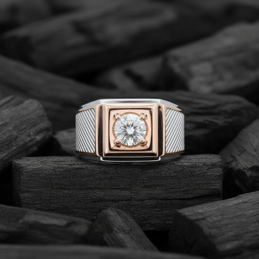 Raelion Box Mens Solitaire Diamond Ring