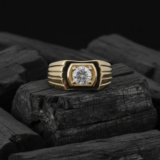 Rhaelon Mens Solitaire Diamond Ring
