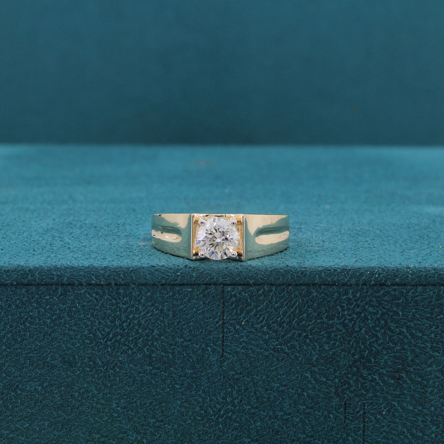 Verion Crest Diamond Solitaire Mens Ring