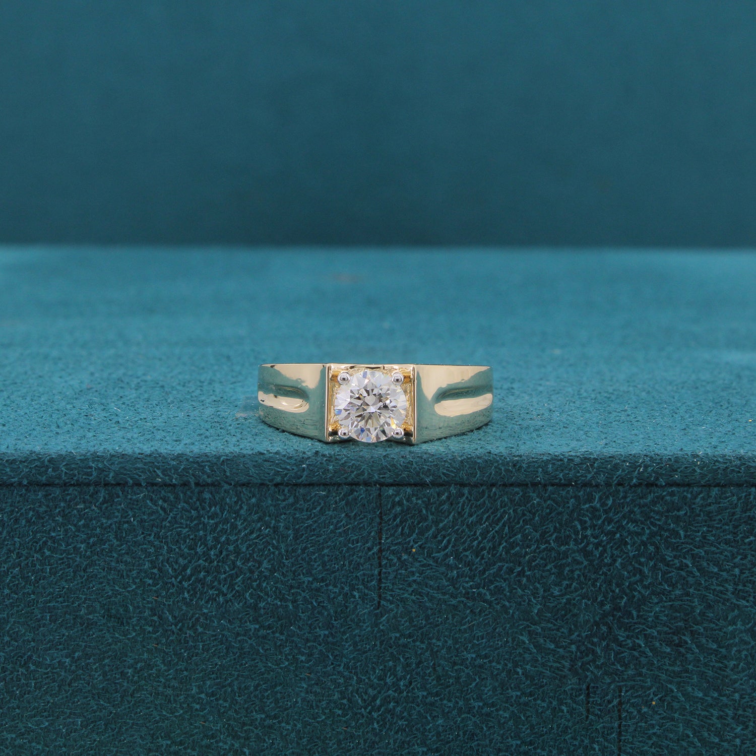 Verion Crest Diamond Solitaire Mens Ring