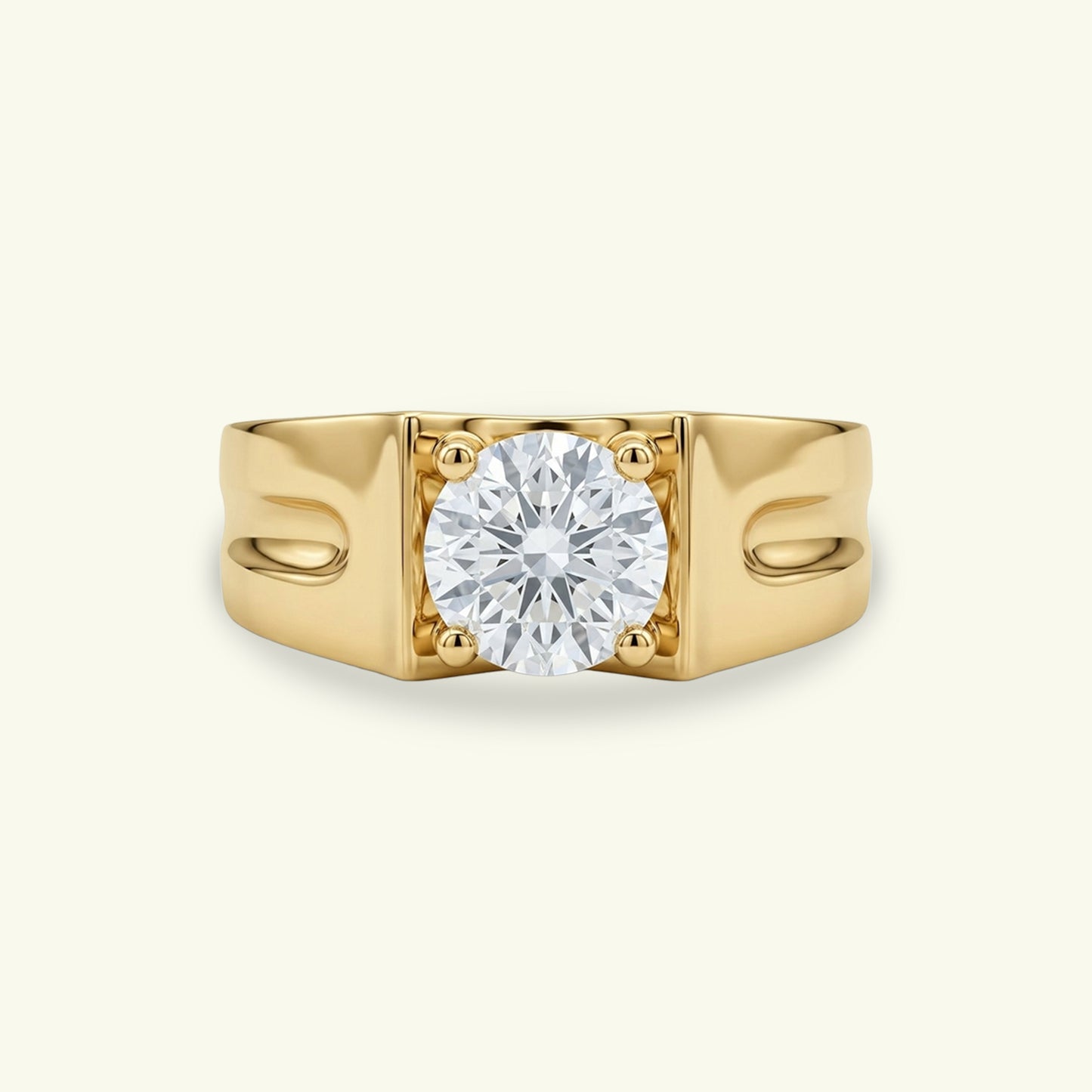 Verion Crest Diamond Solitaire Mens Ring