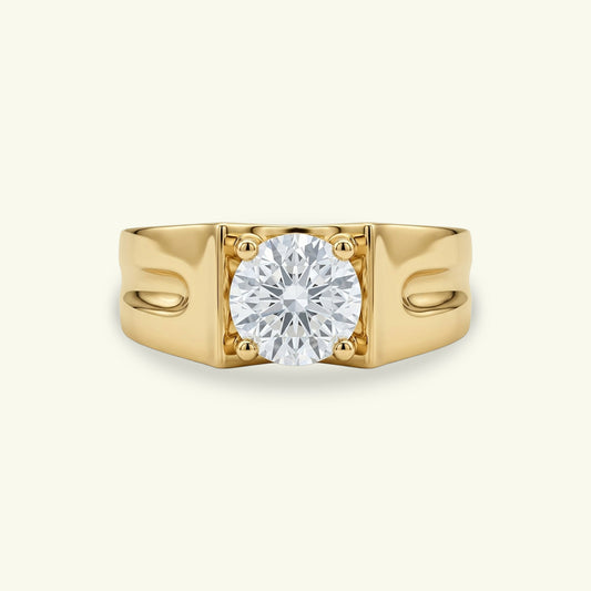 Verion Crest Diamond Solitaire Mens Ring
