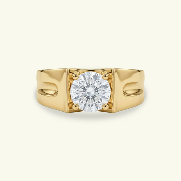 Verion Crest Diamond Solitaire Mens Ring