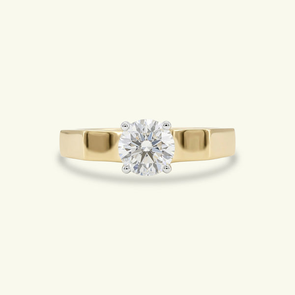 Orendar Line Diamond Solitaire Mens Ring
