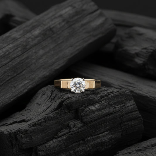 Orendar Line Diamond Solitaire Mens Ring