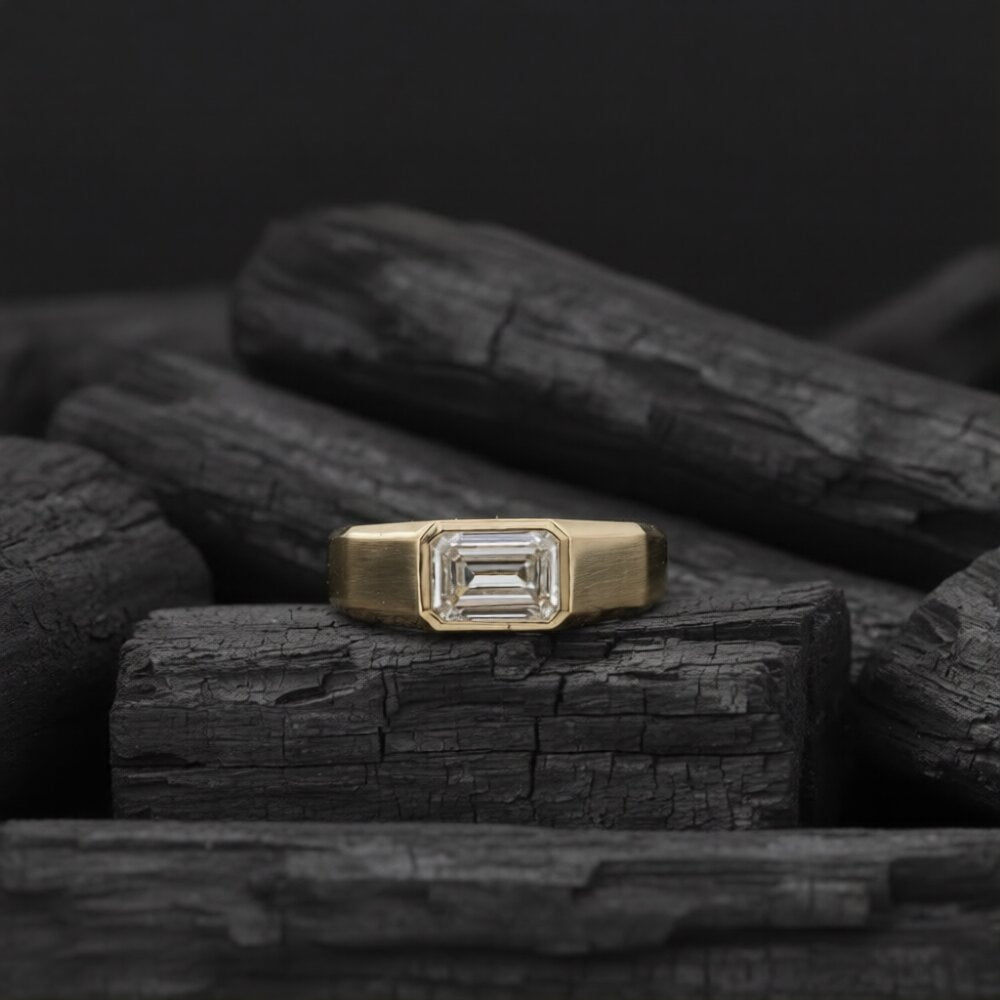 Thalen Arc Diamond Solitaire Mens Ring